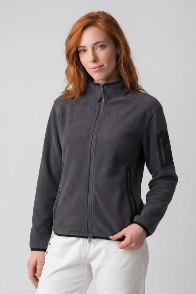 Alife & Kickin SagaAK Fleece Sweat Jacket Grau Damen