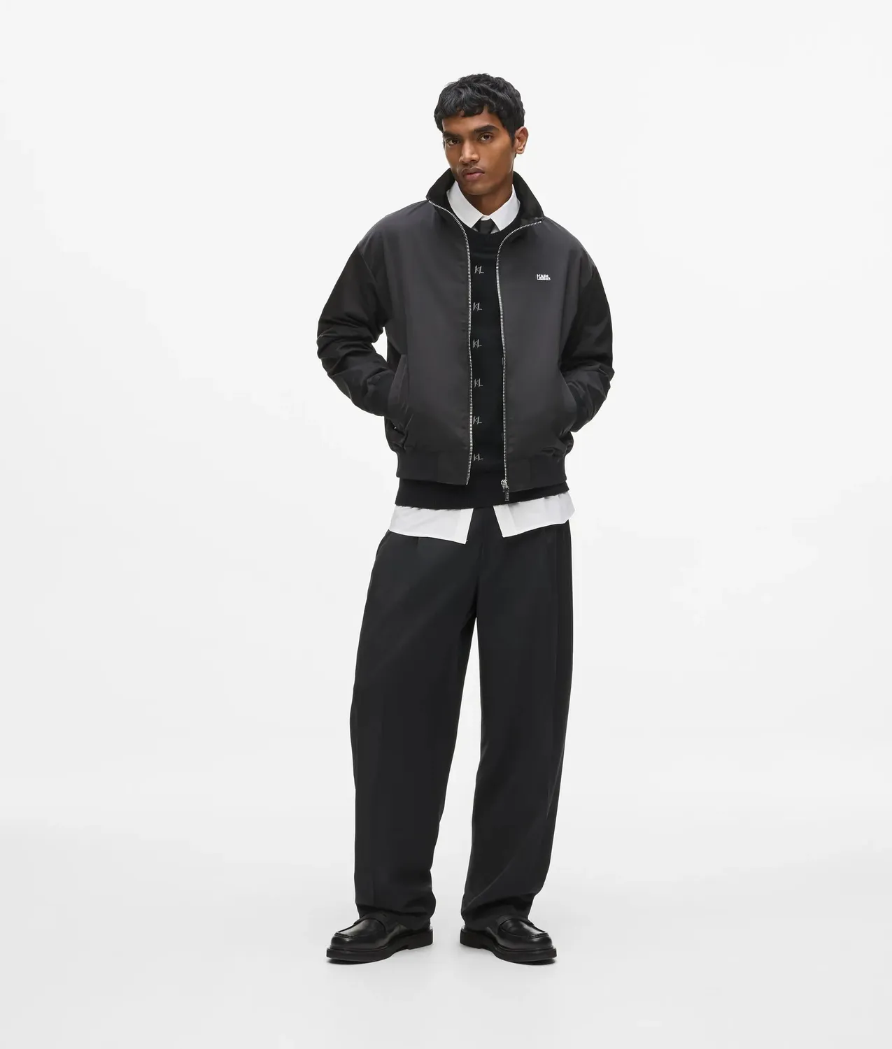 Karl Lagerfeld Zip Blouson Jacke Stehkragen Reissverschluss