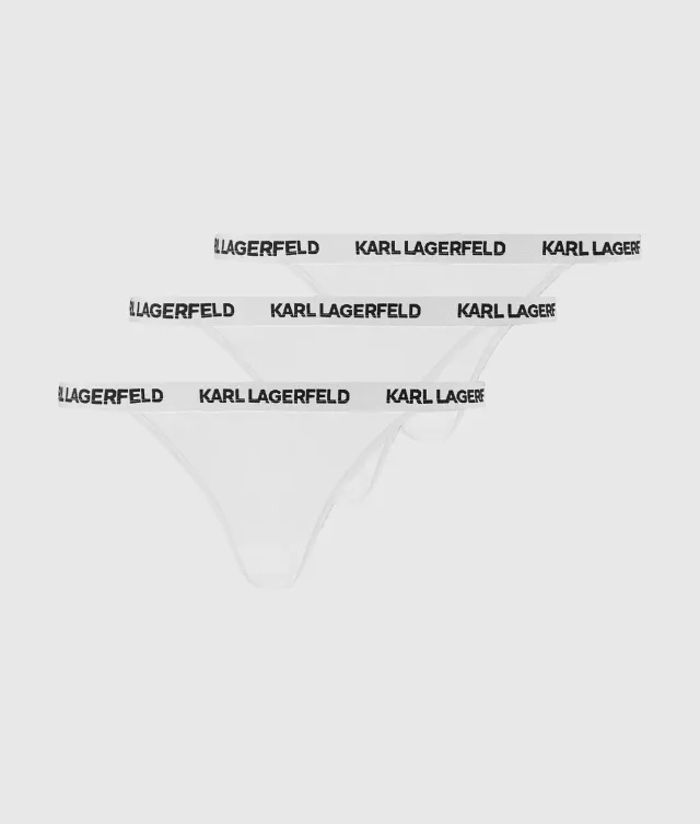 Karl Lagerfeld Logo Brazilian Slip Baumwolle 3er-Pack schwarz