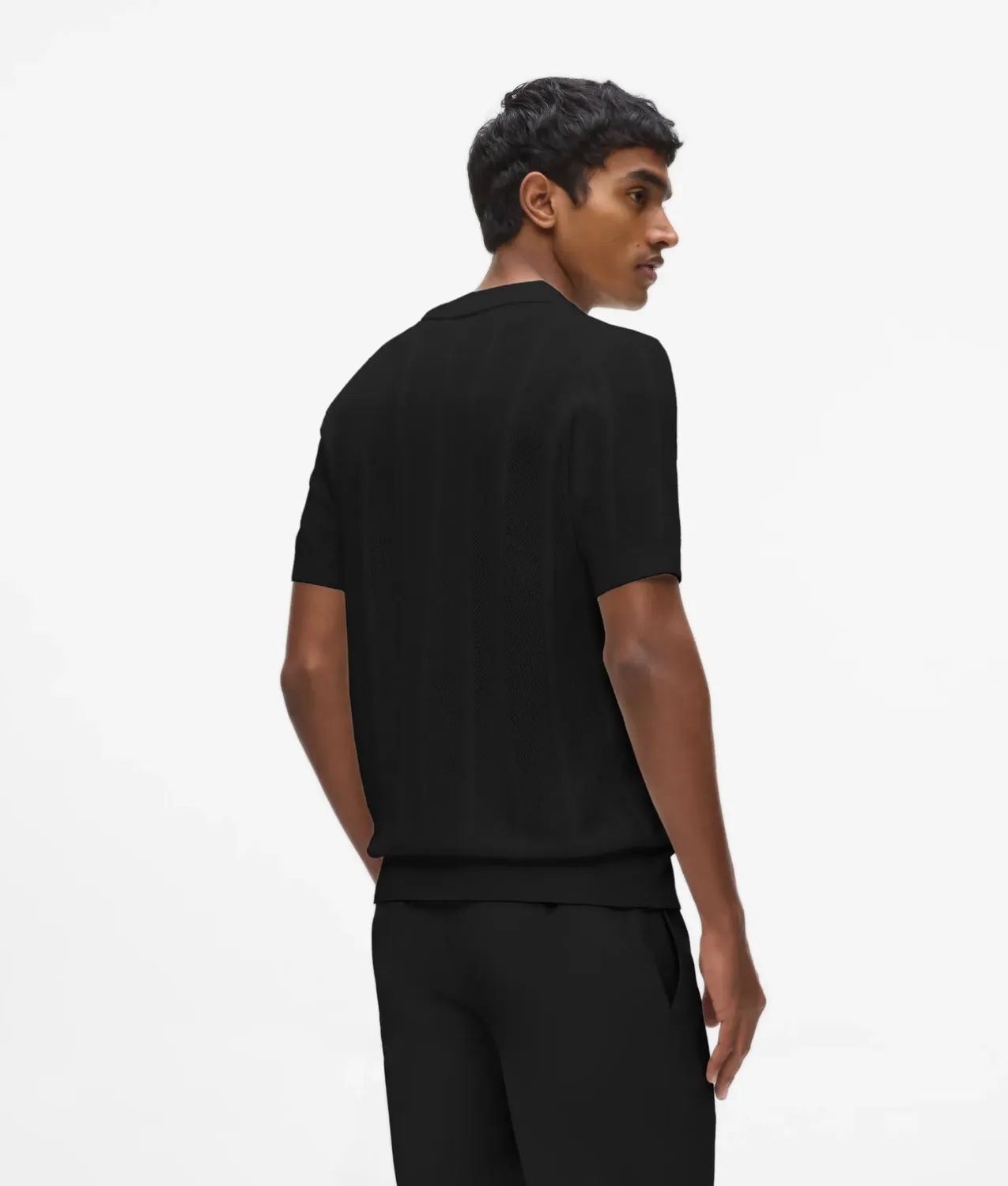 Karl Lagerfeld Kurzarm Strick Polo Herren Knit gerader Schnitt