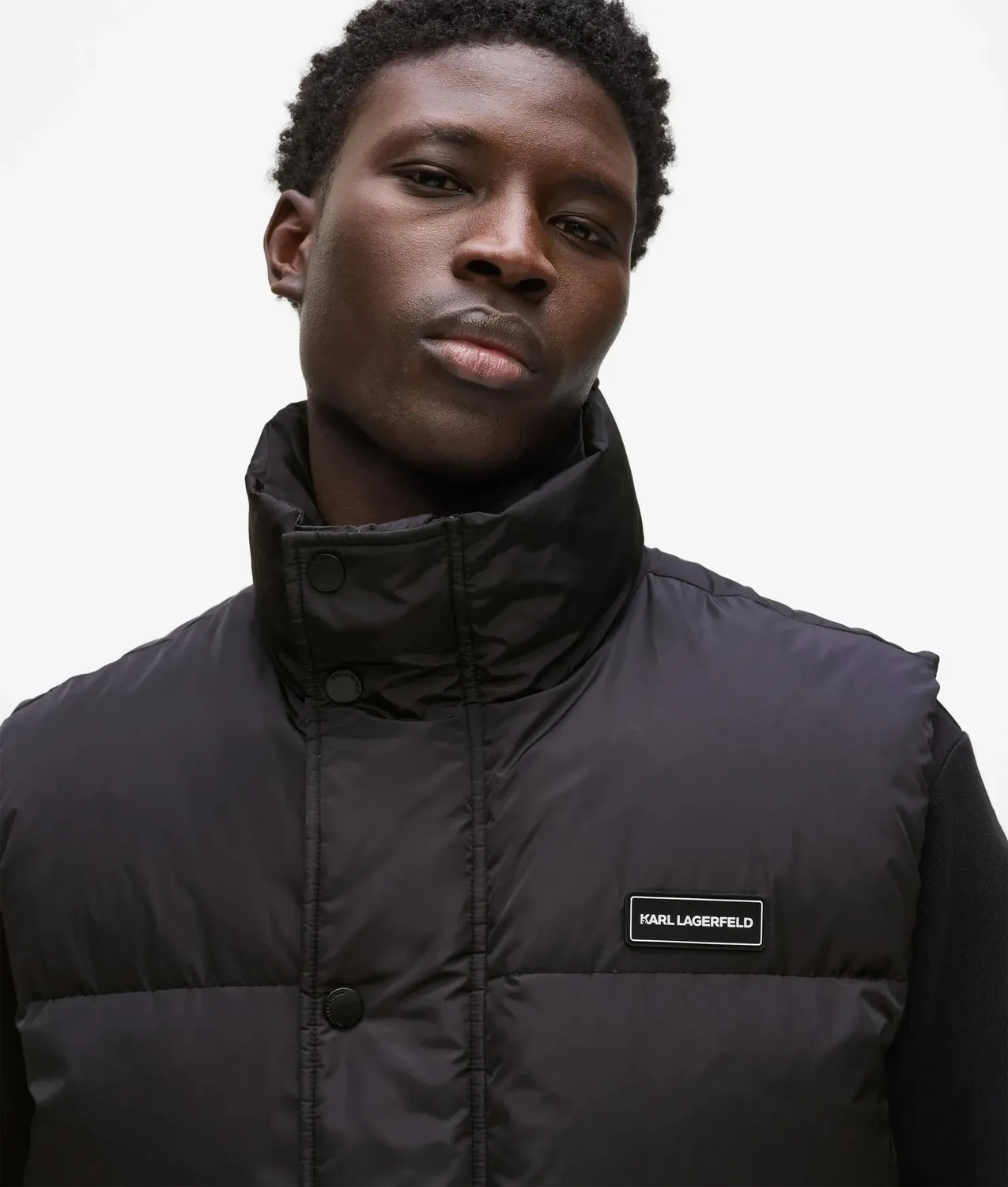Karl Lagerfeld Logo Patch Puffer Weste Stepp