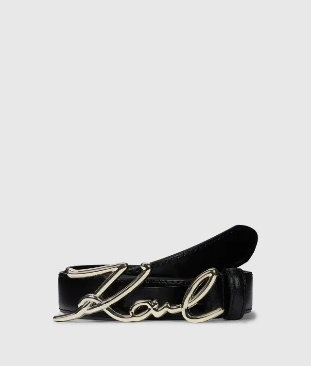 Karl Lagerfeld K/Signature Gürtel Leder mit Logo-Schnalle