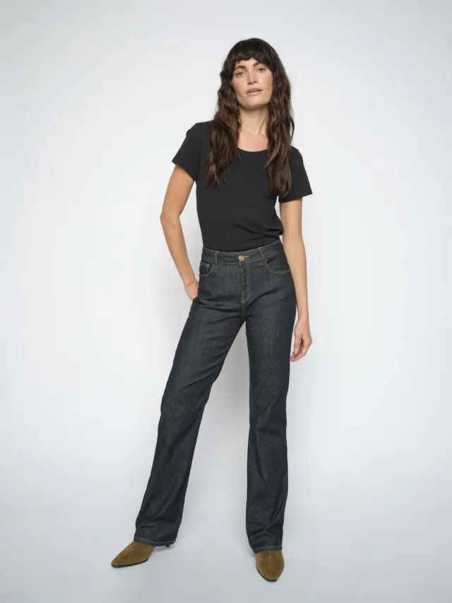 Mos Mosh Cecilia Cover Jeans Dark Blue High Waist Flare