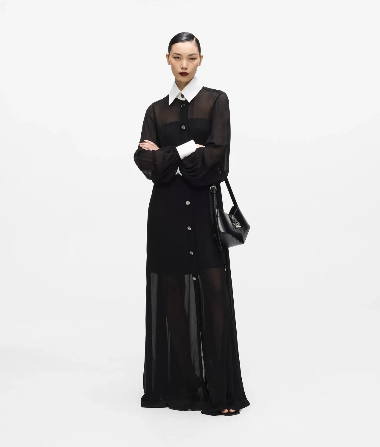 Karl Lagerfeld KL Studio Georgette Shirtkleid mit Gürtel