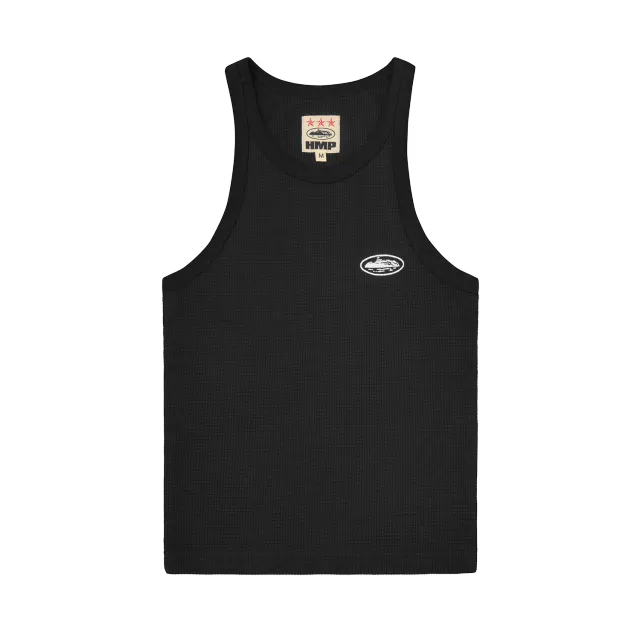 Corteiz Classic Tank Top Trägertop Schwarz Damen Waffle