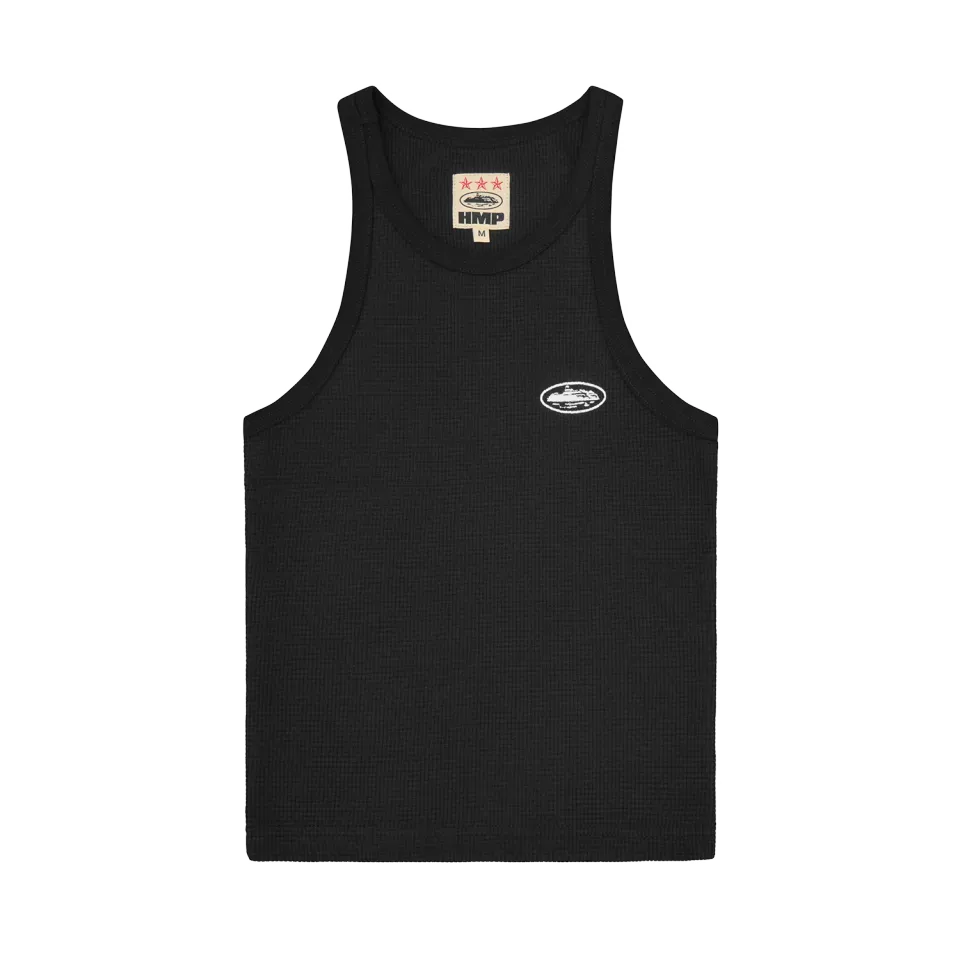 Corteiz Classic Tank Top Trägertop Schwarz Damen Waffle