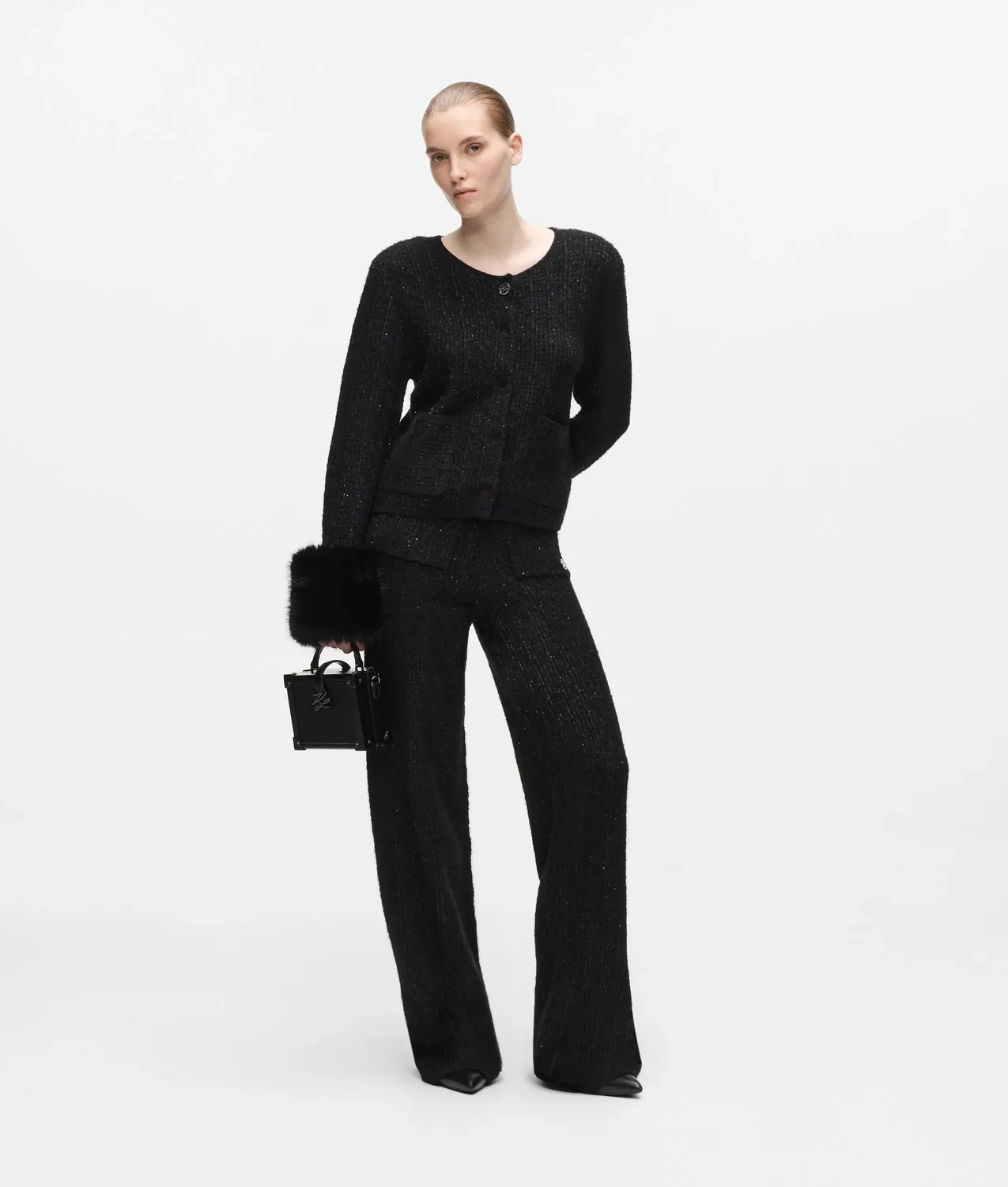 Karl Lagerfeld Eyewear Bouclé Strickhose Pailletten