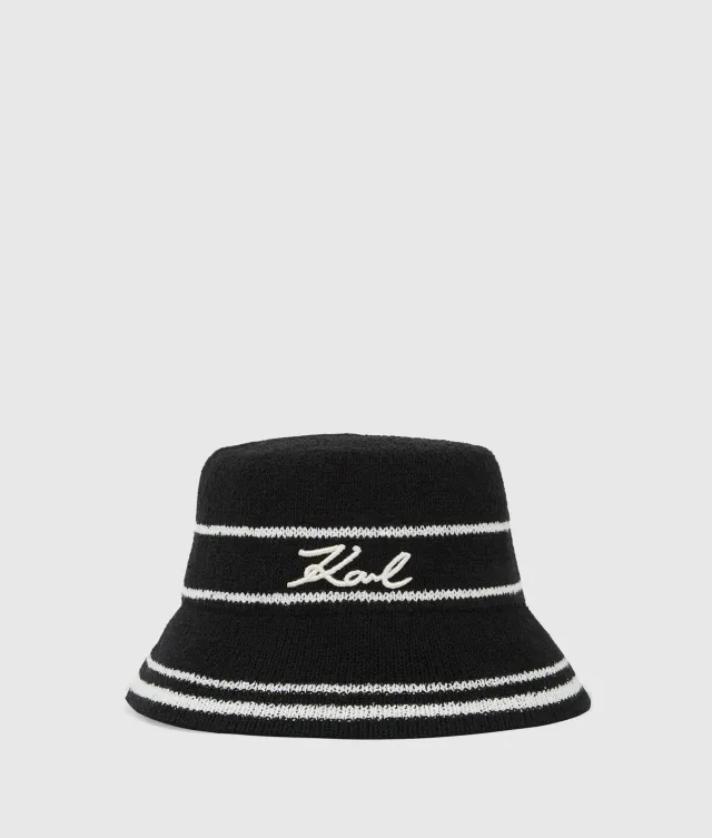 Karl Lagerfeld Signature Strick Bucket Hat Damen