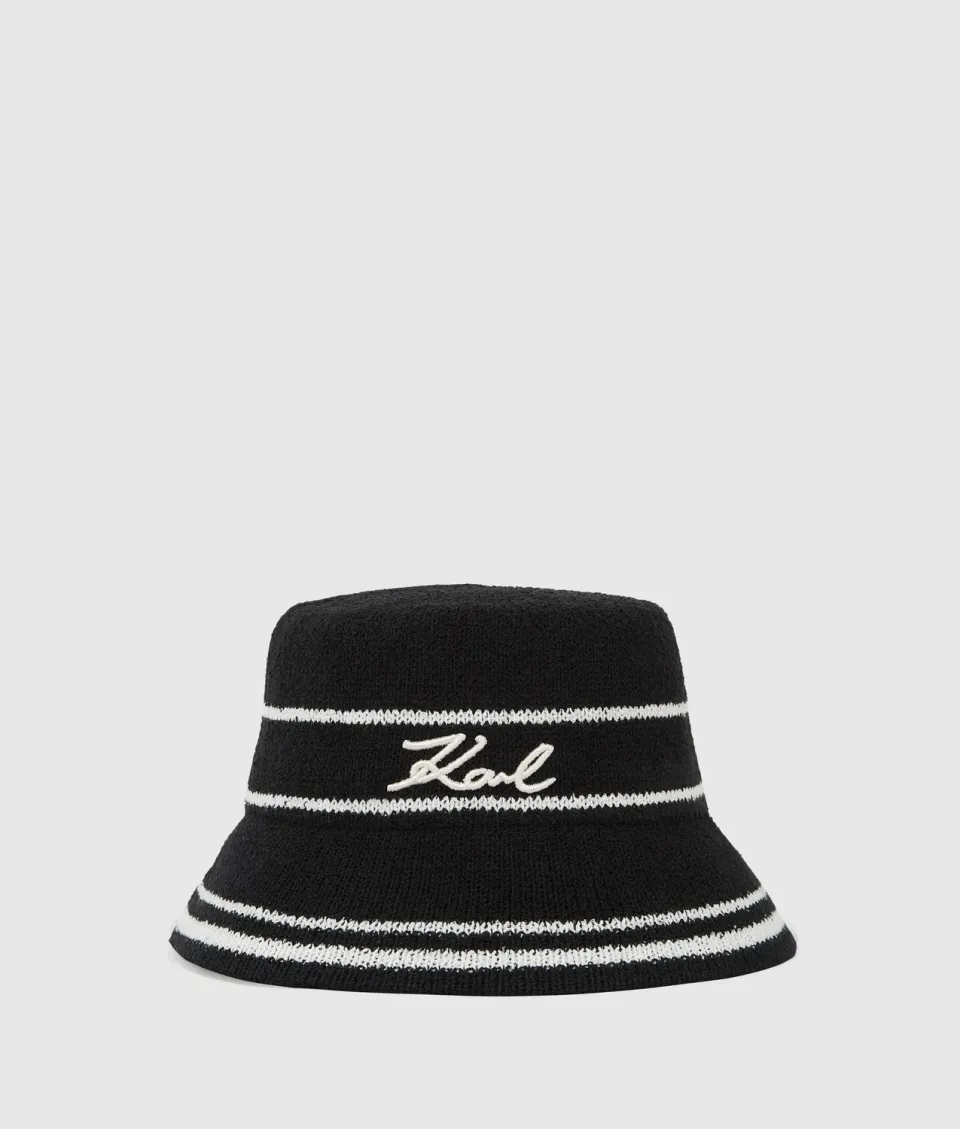 Karl Lagerfeld Signature Strick Bucket Hat Damen
