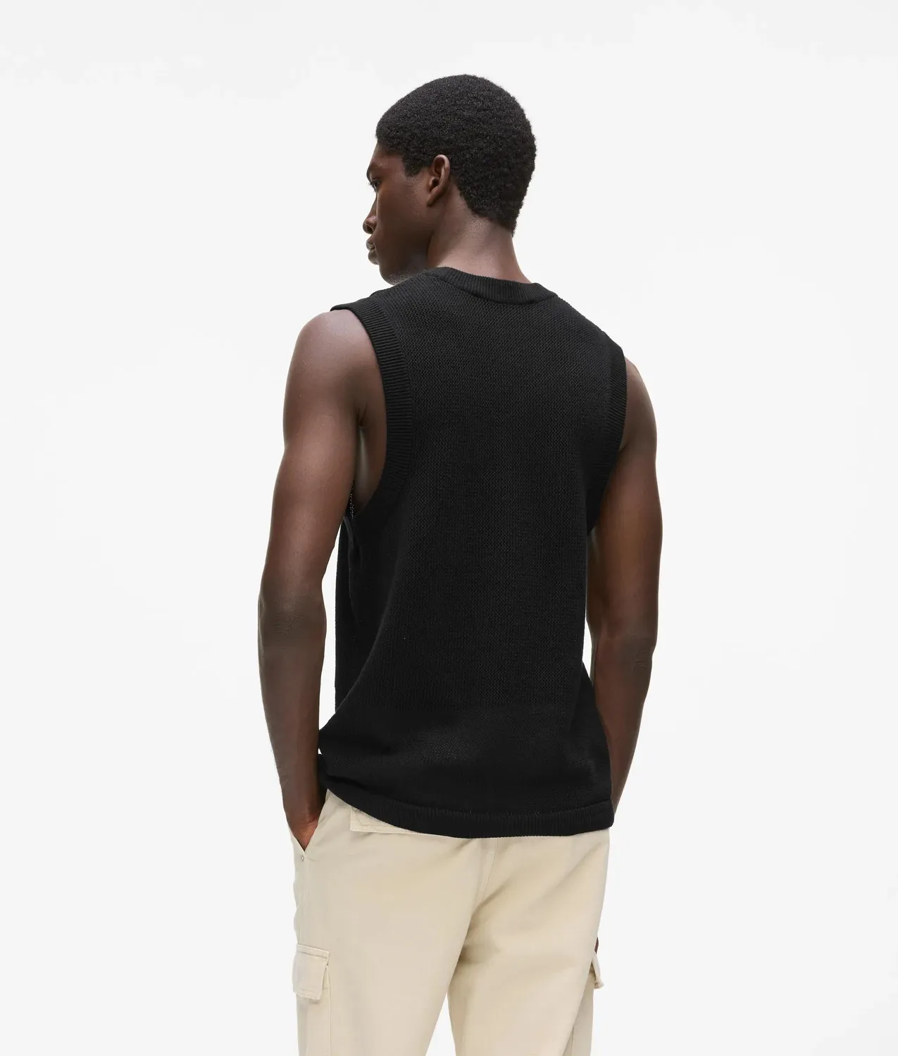 Karl Lagerfeld KL Jeans Knit Tank Top Sticklogo Ripp