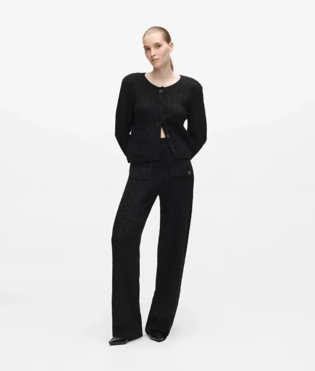Karl Lagerfeld Eyewear Bouclé Strickhose Pailletten