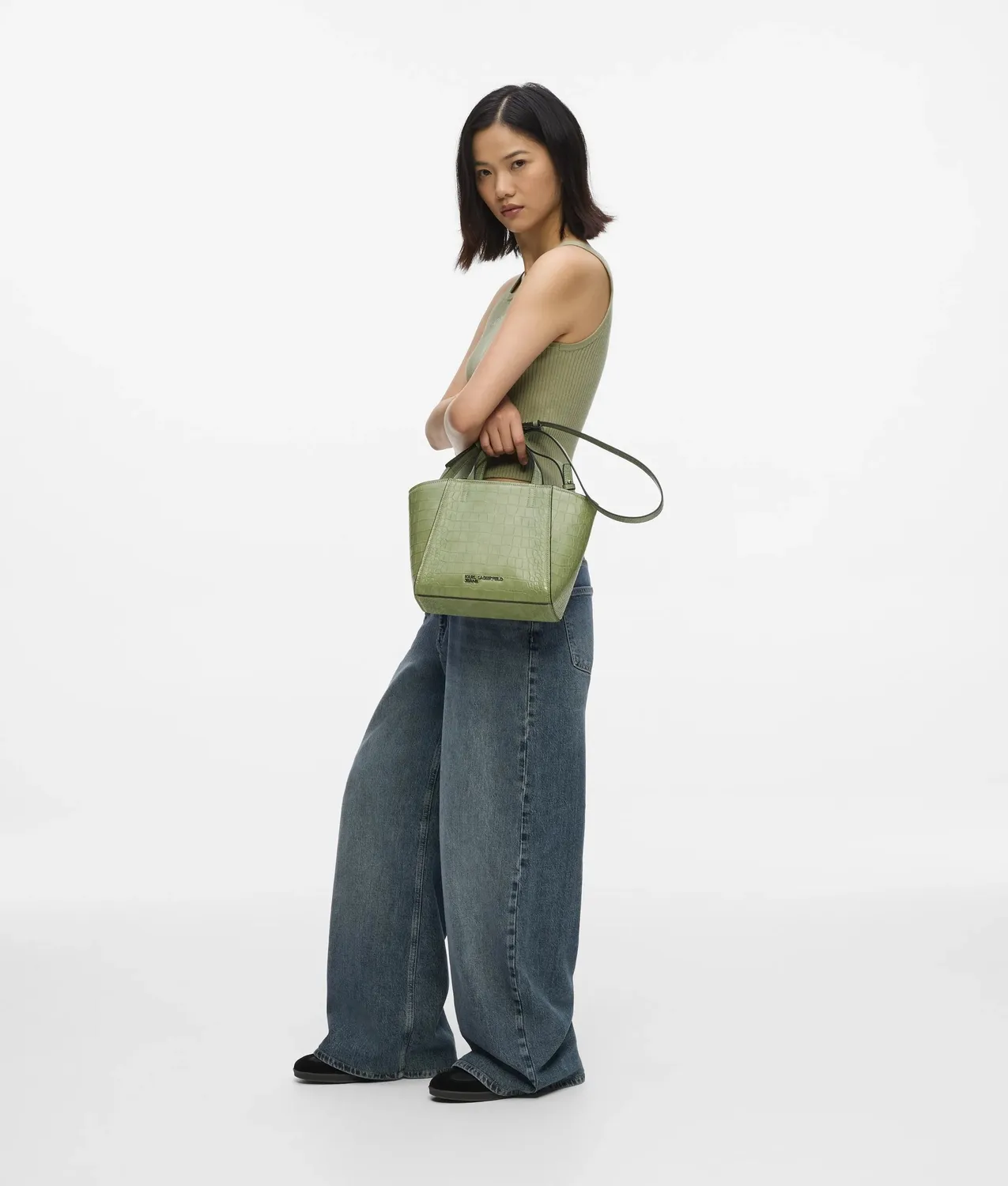 Karl Lagerfeld Jeans Croco Mini Tote Kroko-Optik kompakt