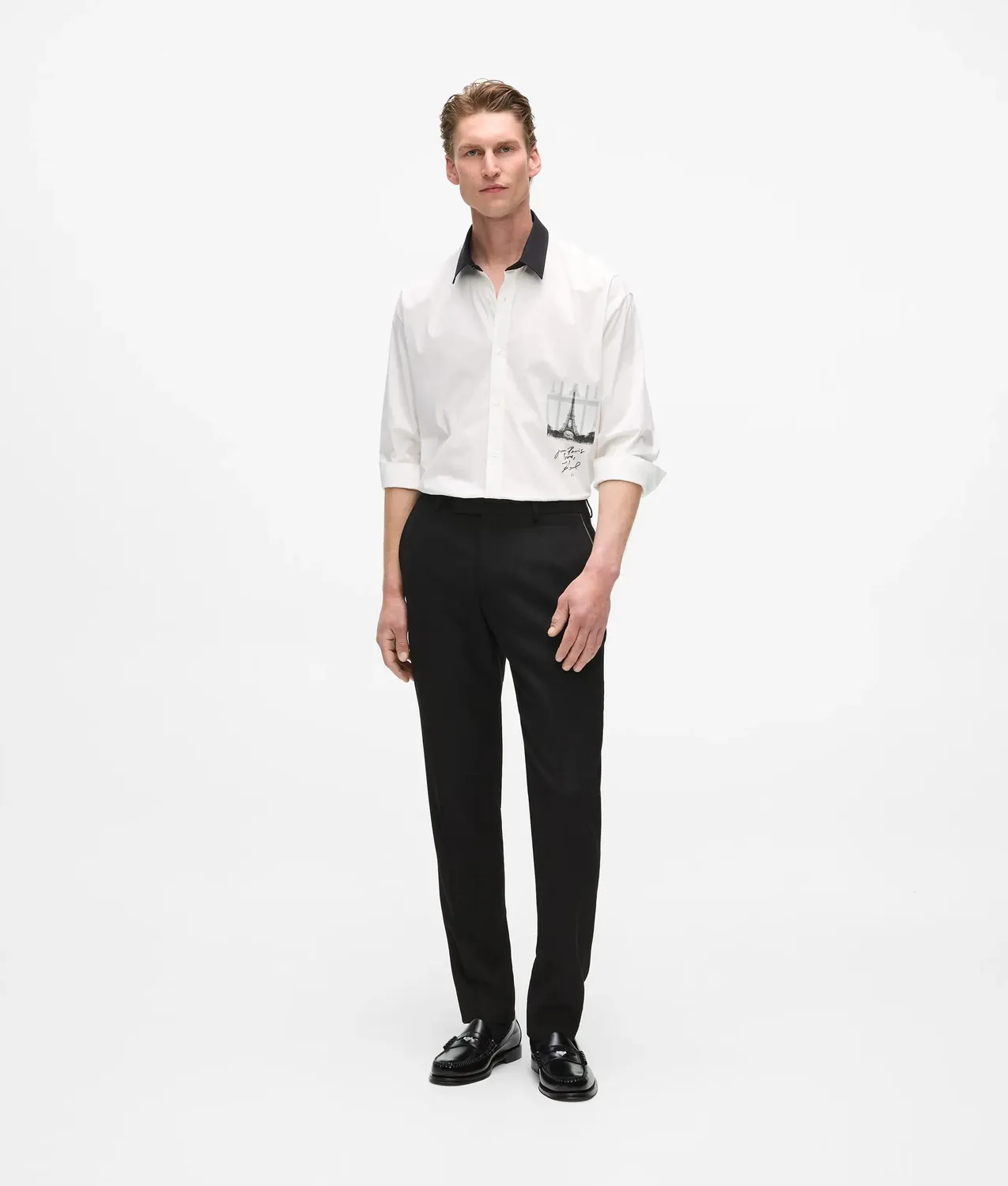 Karl Lagerfeld From Paris with Love Hemd Stretch schwarz