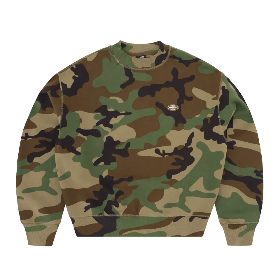 Corteiz Mini Island Crewneck Sweatshirt Woodland Camo