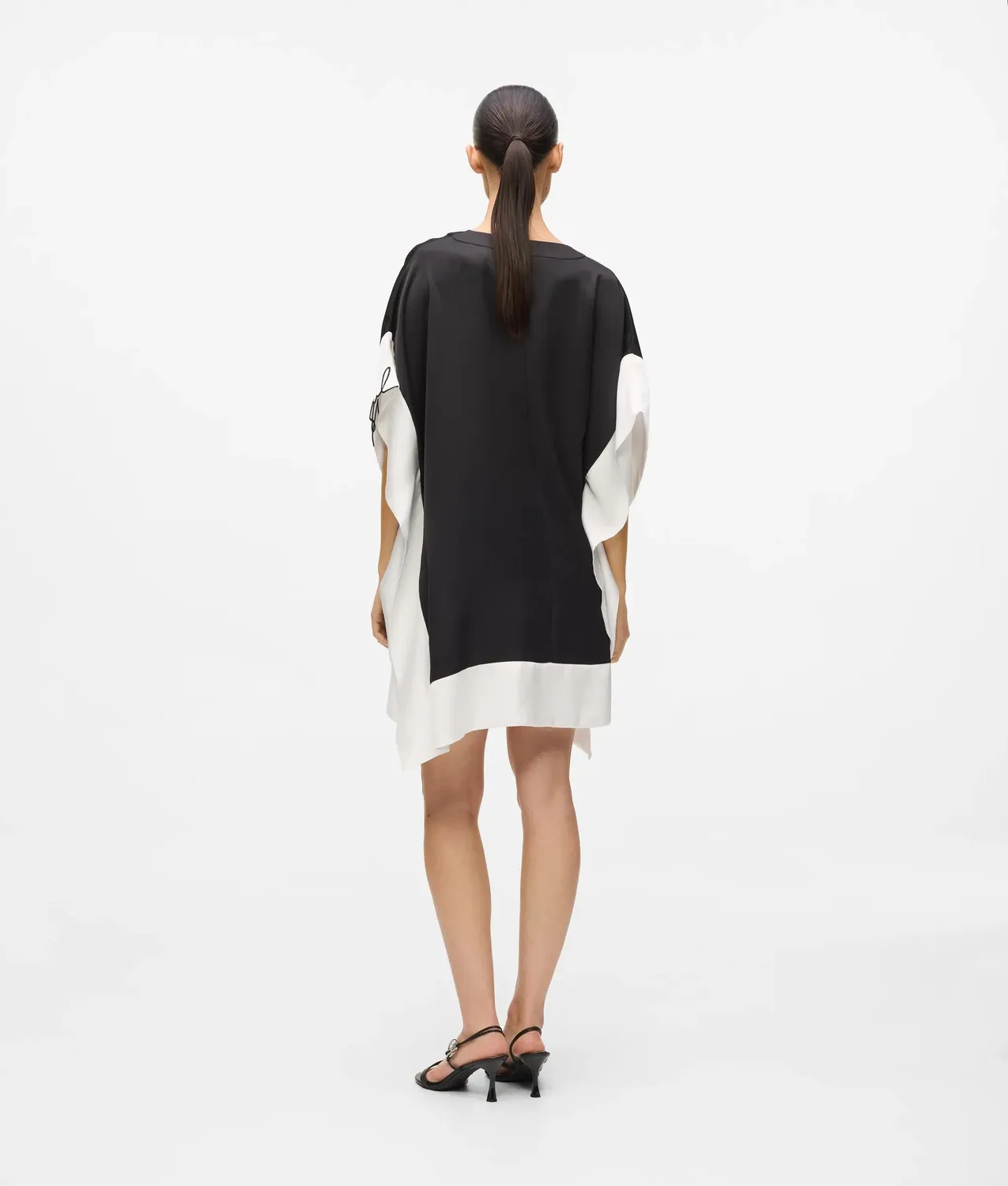 Karl Lagerfeld Signature Satin-Kleid V-Ausschnitt XS-XL