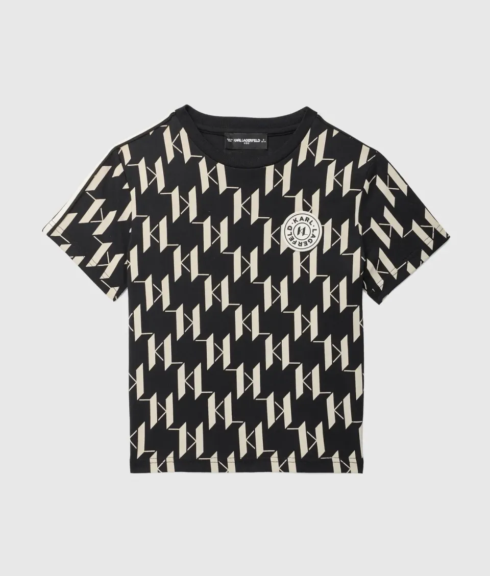 Karl Lagerfeld Monogram Jungen T-Shirt Crew-Neck