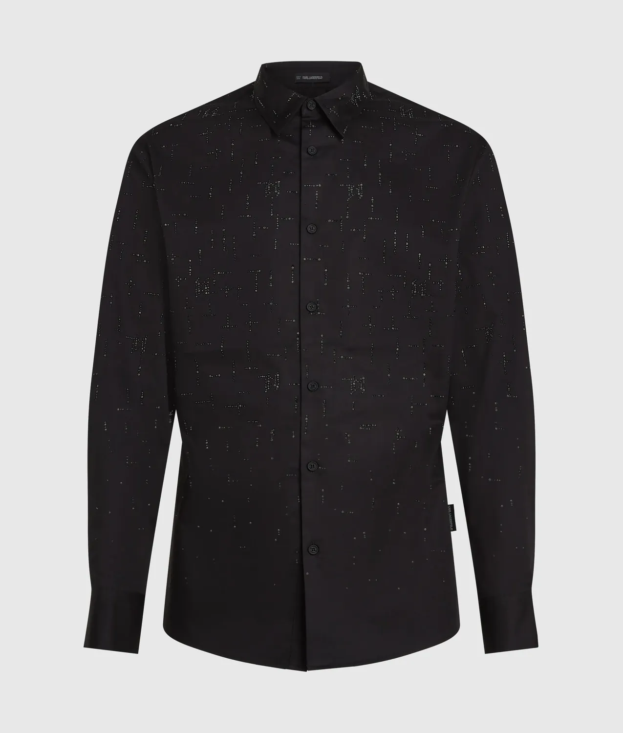 Karl Lagerfeld Monogram Rhinestone Hemd aus Baumwolle