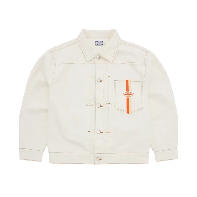 Corteiz Dual Stripe Jeansjacke Off-White 14oz Denim