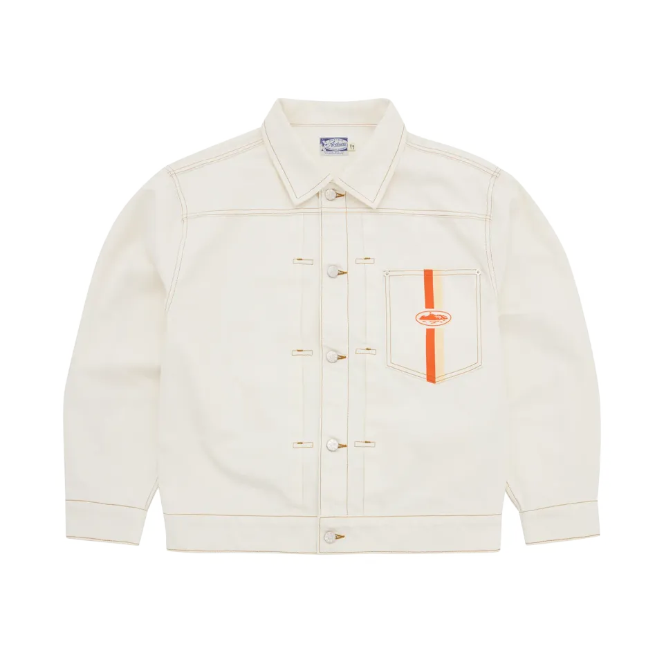 Corteiz Dual Stripe Jeansjacke Off-White 14oz Denim