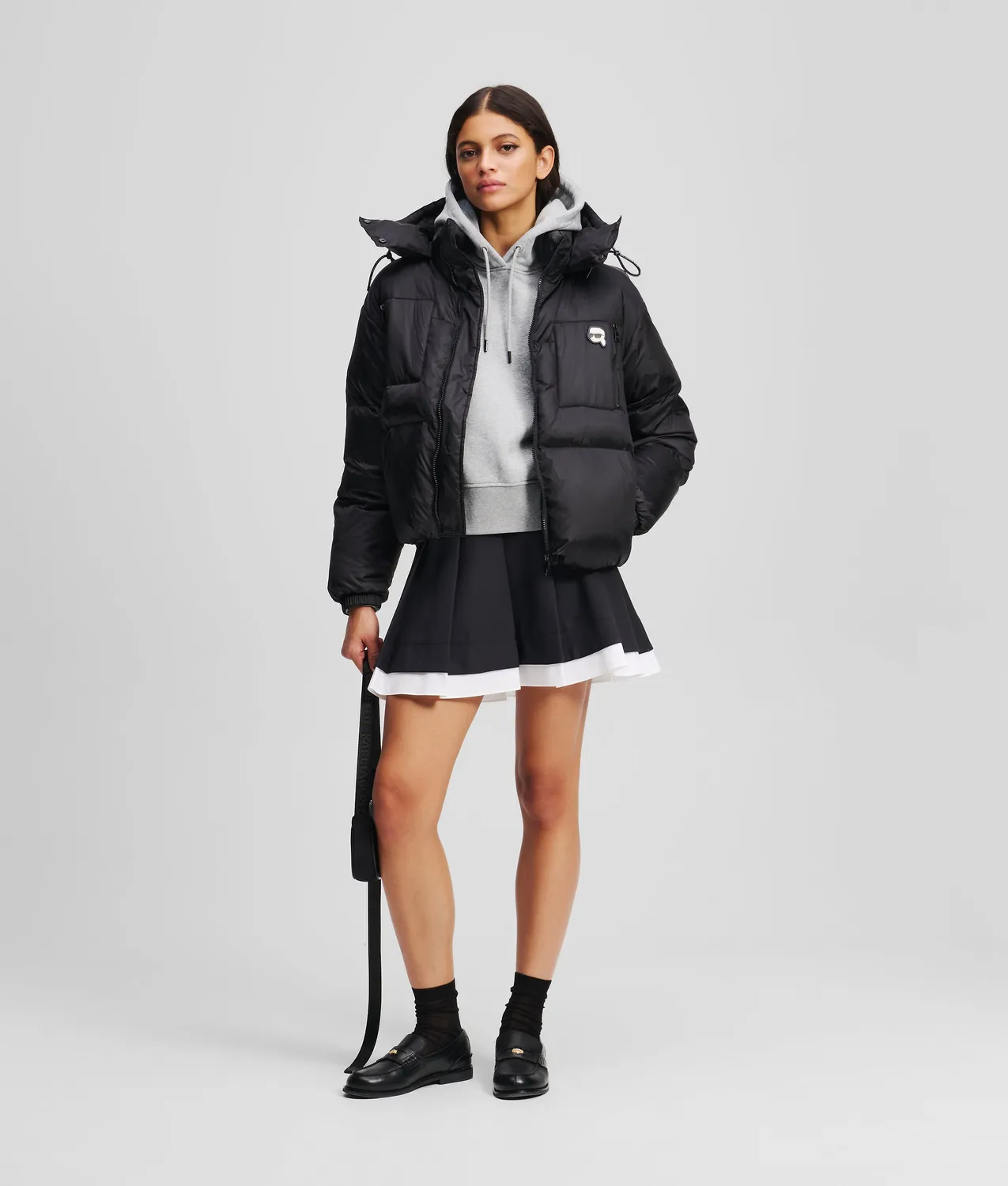 Karl Lagerfeld Ikon Pufferjacke Stepp wattiert mit Kapuze