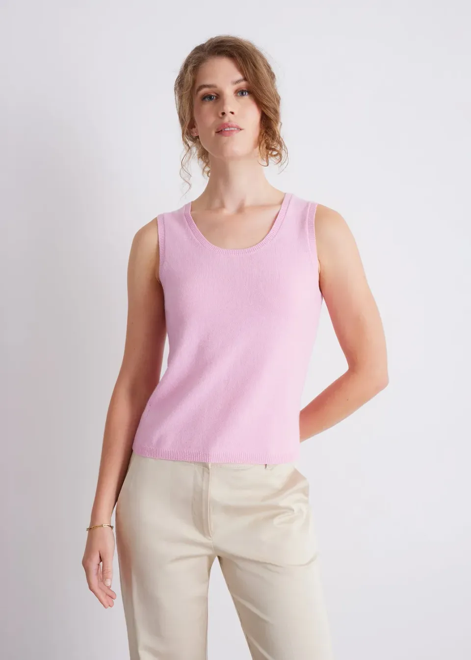 Senatex Stricktop Wolle Candy Ärmellos Gerader Schnitt
