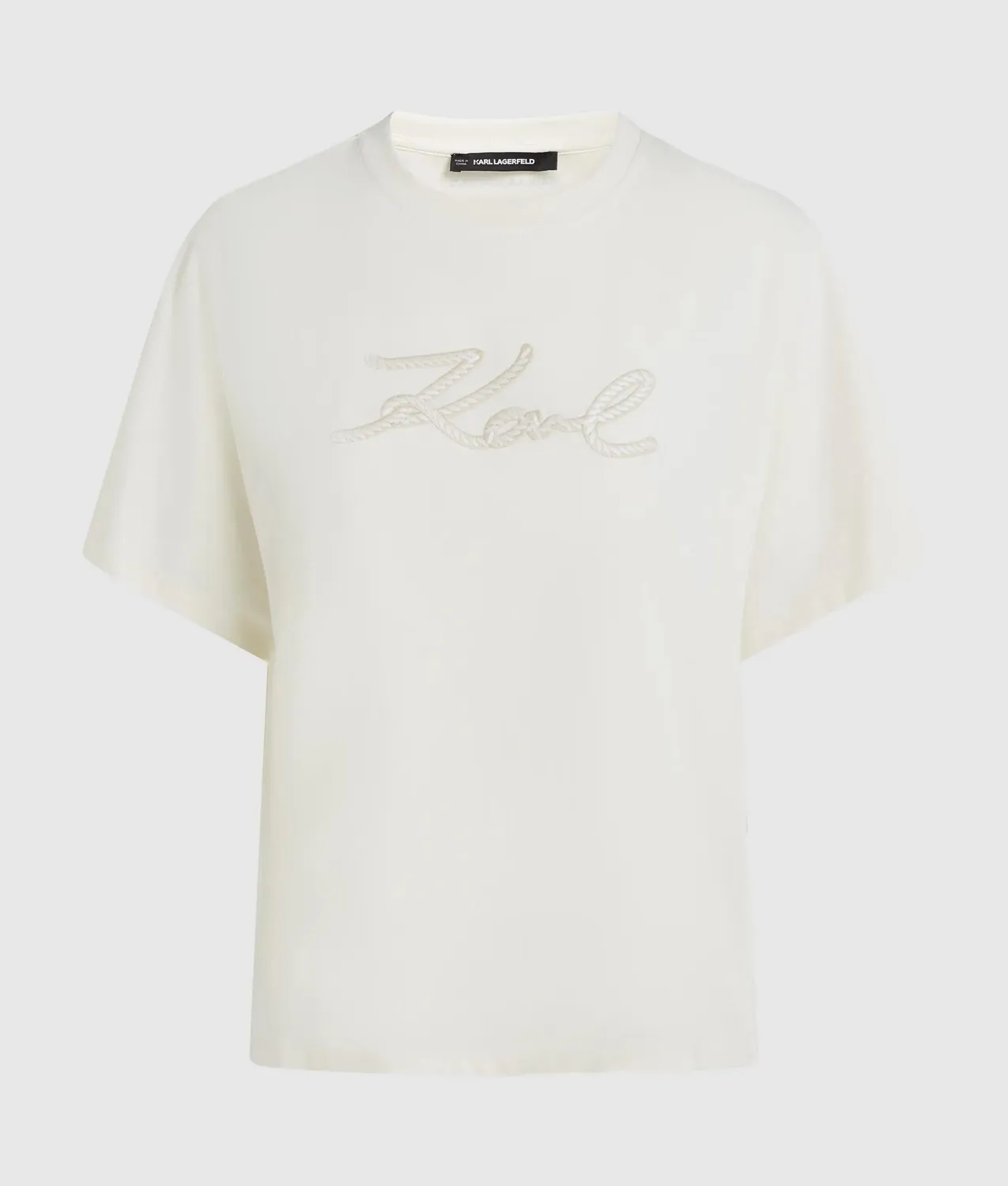 Karl Lagerfeld Signature Rope T-Shirt Bio weiß