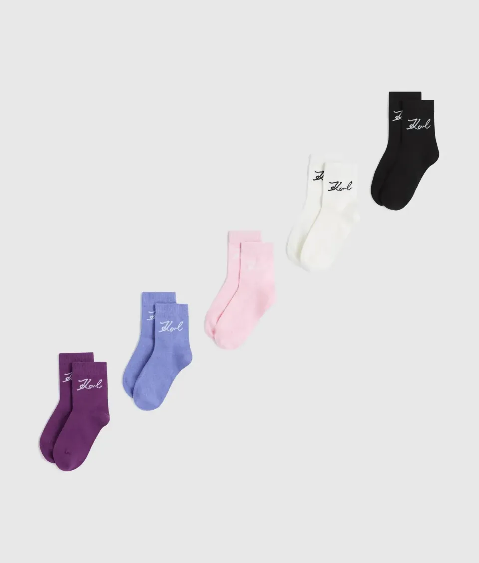 Karl Lagerfeld Signature Socken 5er-Pack halbhoch schwarz