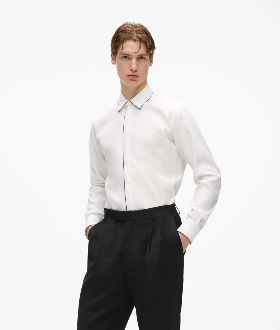 Karl Lagerfeld KL Studio Hemd Schurwolle Kragen 15-18