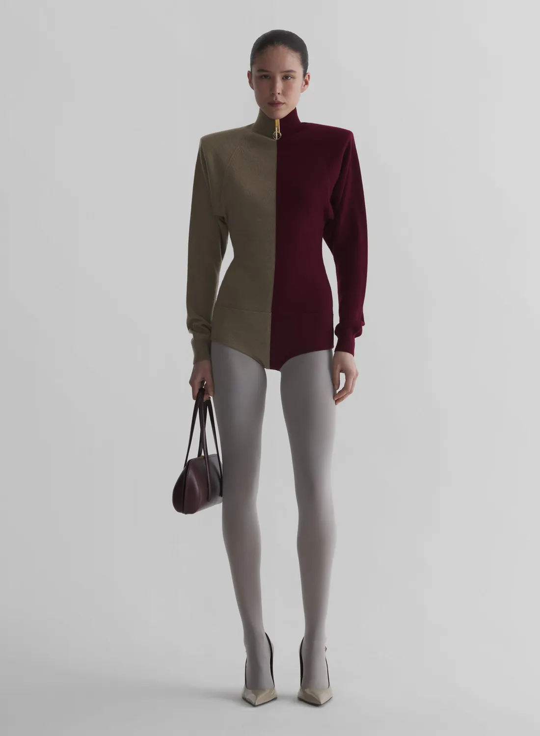 Mugler Cashmere Body Bicolor Rollkragen