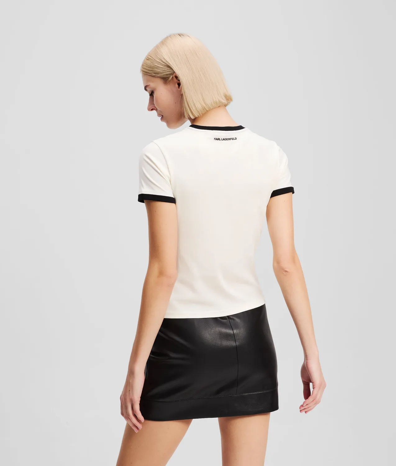 Karl Lagerfeld Ikon Contrast Piping T-Shirt Damen