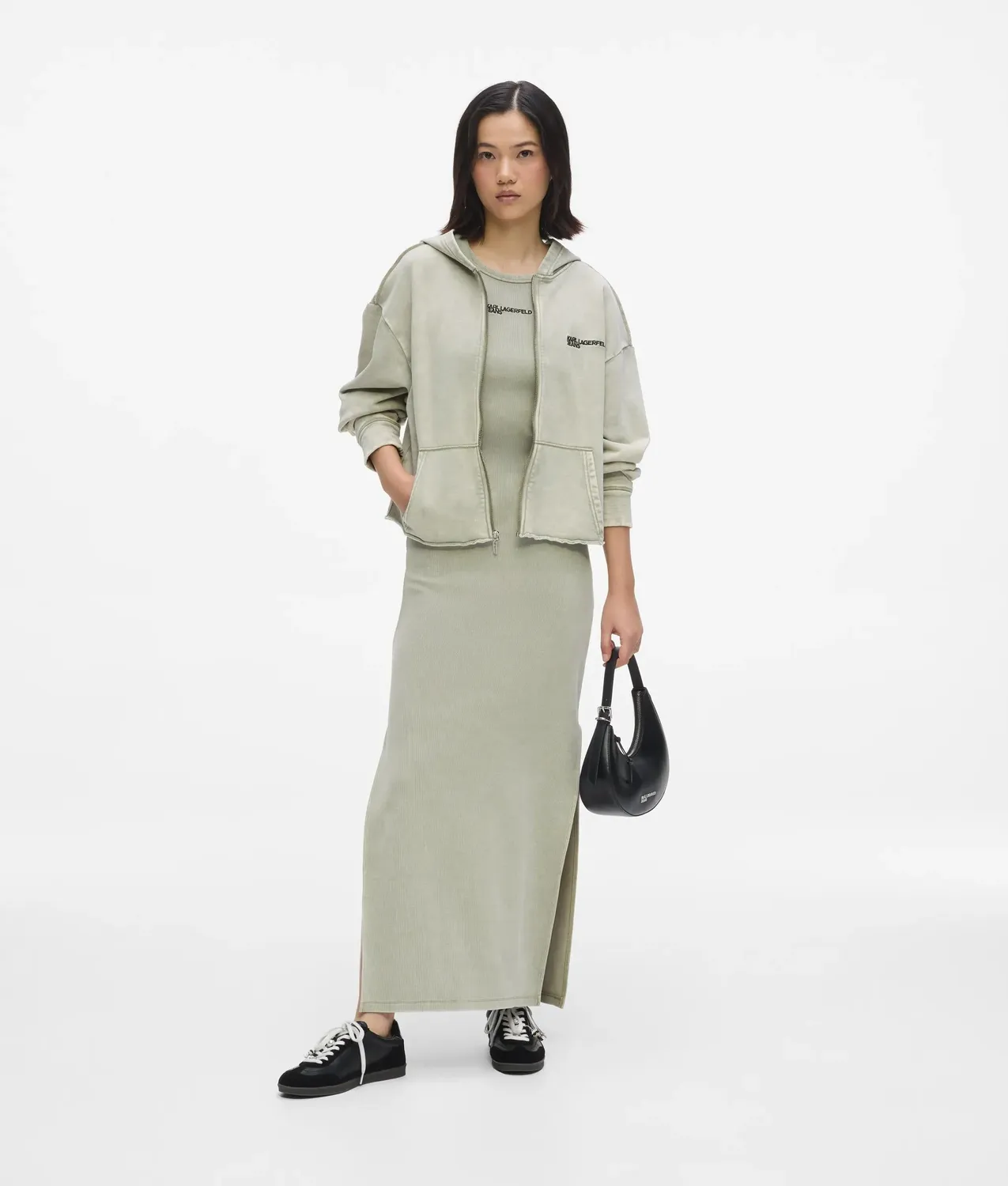 Karl Lagerfeld Jeans Washed Zip Hoodie Damen cropped