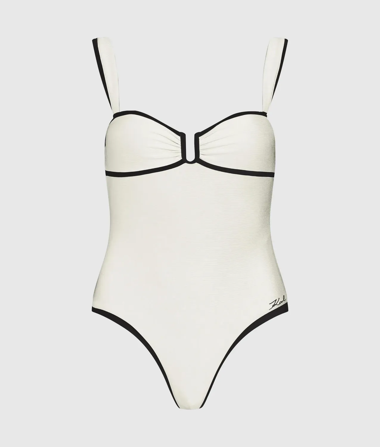 Karl Lagerfeld Signature Badeanzug Bandeau High-Cut