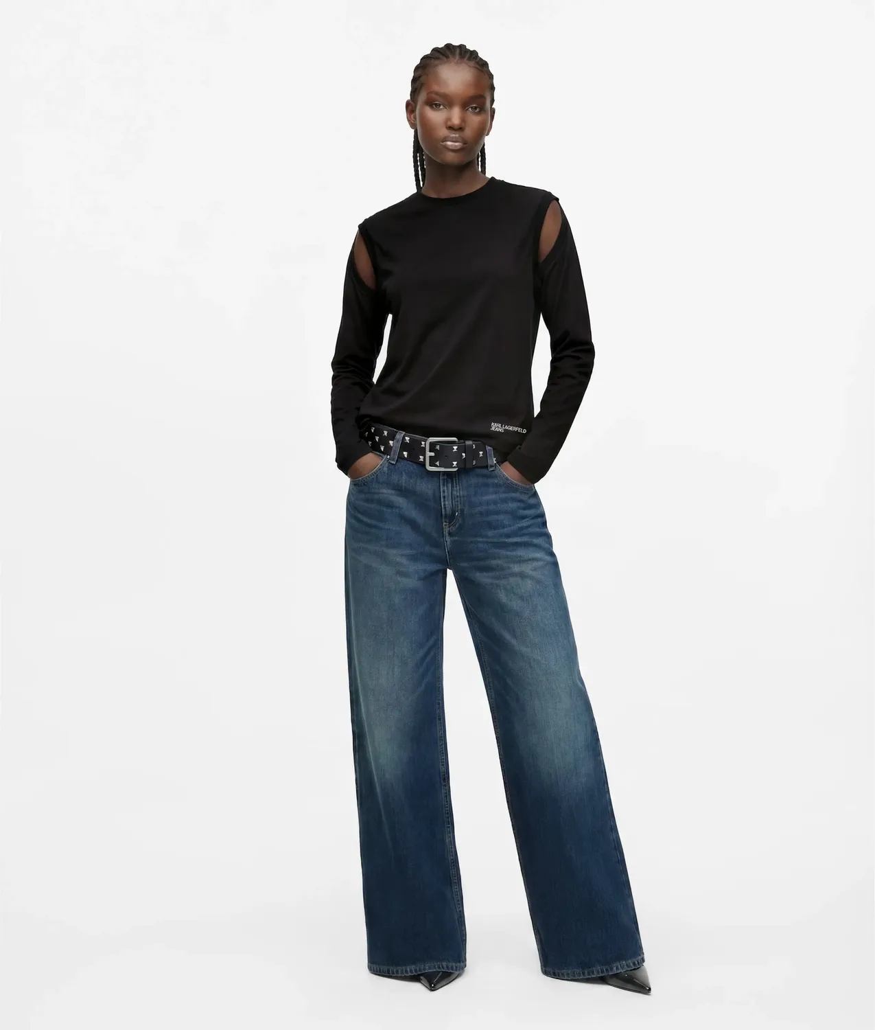 Karl Lagerfeld Jeans Cut-out Langarmshirt Baumwolle