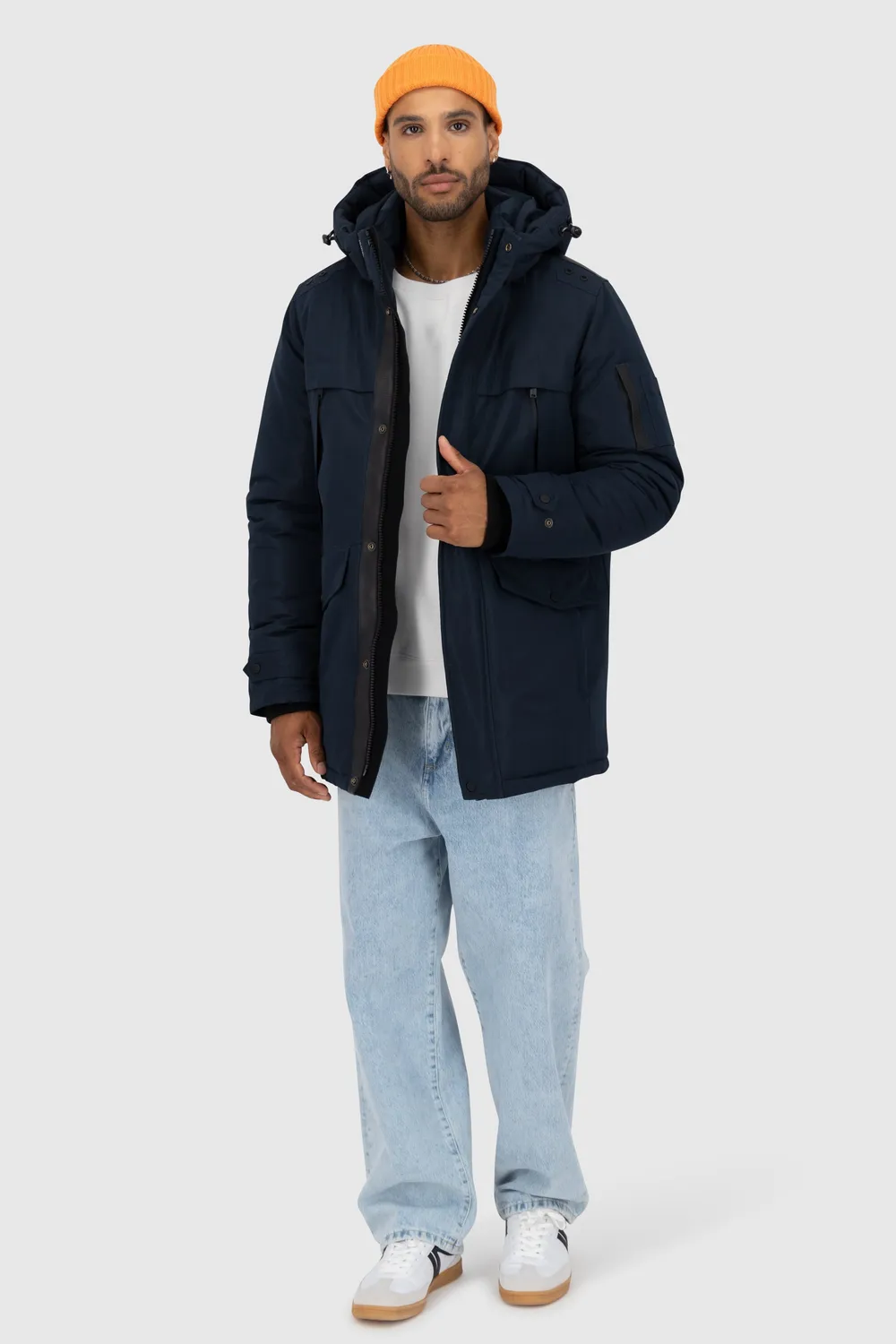 Alife & Kickin GeoffAK A Parka dunkelblau wasserabweisend