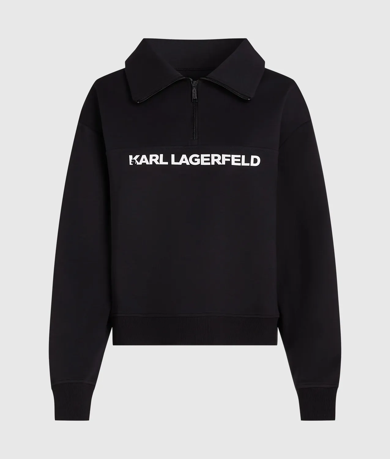 Karl Lagerfeld Logo Sweatshirt Half-Zip Baumwolle