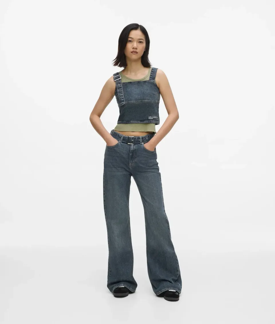 Karl Lagerfeld KL Jeans Flare Jeans High-Rise mit Gürtel