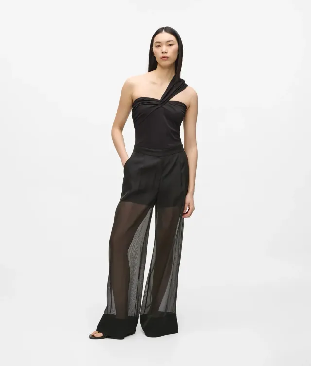 Karl Lagerfeld Organza Pants Wide-Leg transparent Gr 0-10