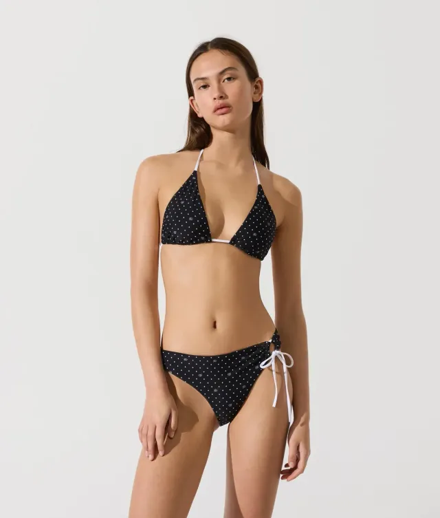 Karl Lagerfeld Bikini Oberteil Triangel Tupfen Bänder