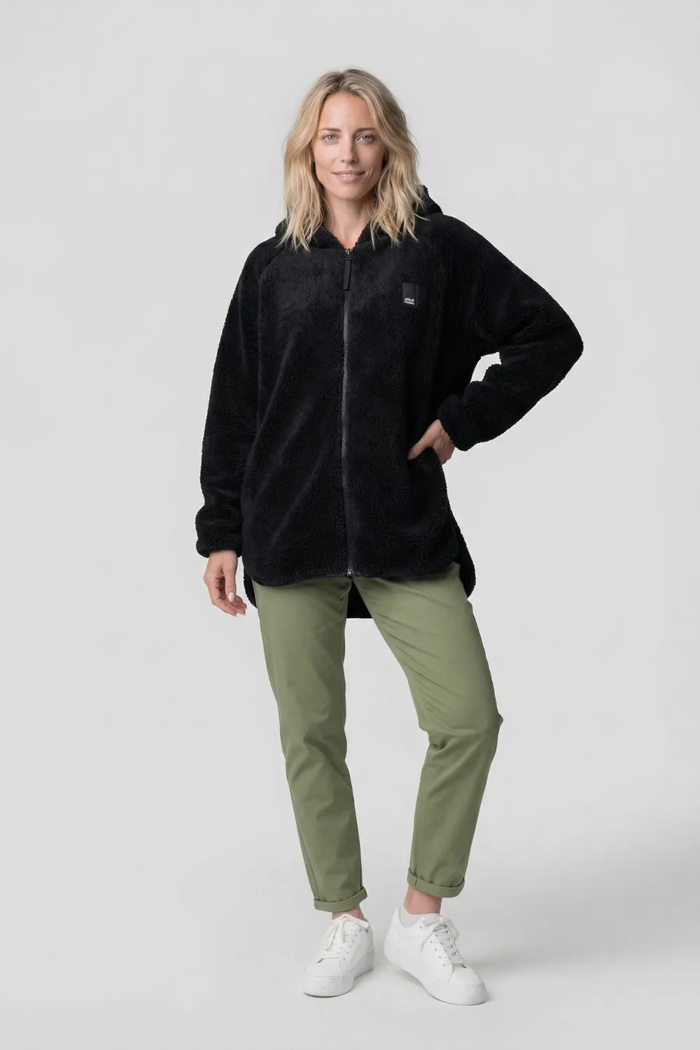 Alife & Kickin DominiqueAK T Teddyjacke Schwarz Damen Flausch