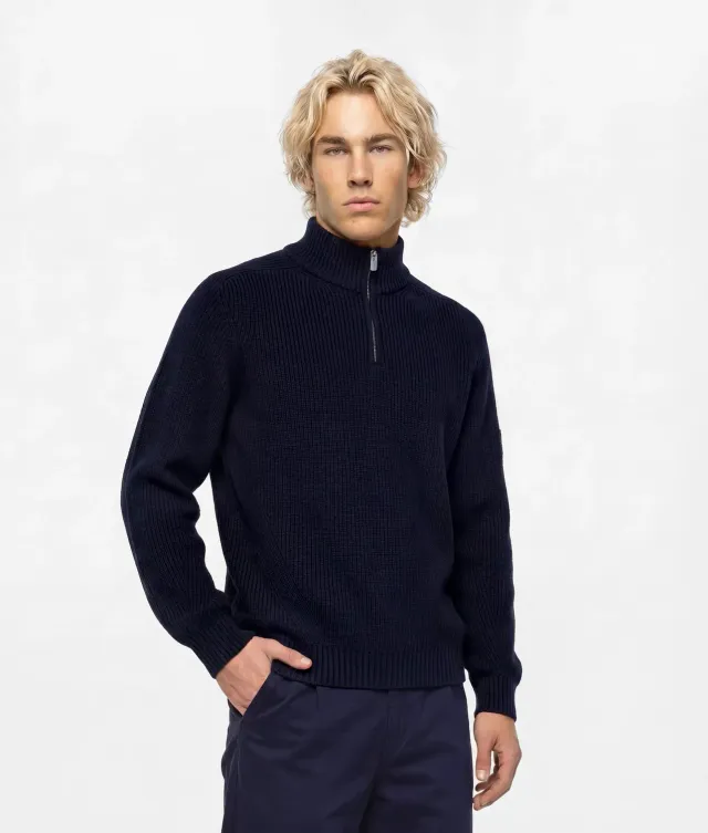 Karl Lagerfeld KL Jeans Half-Zip Box Logo Sweater Größe M