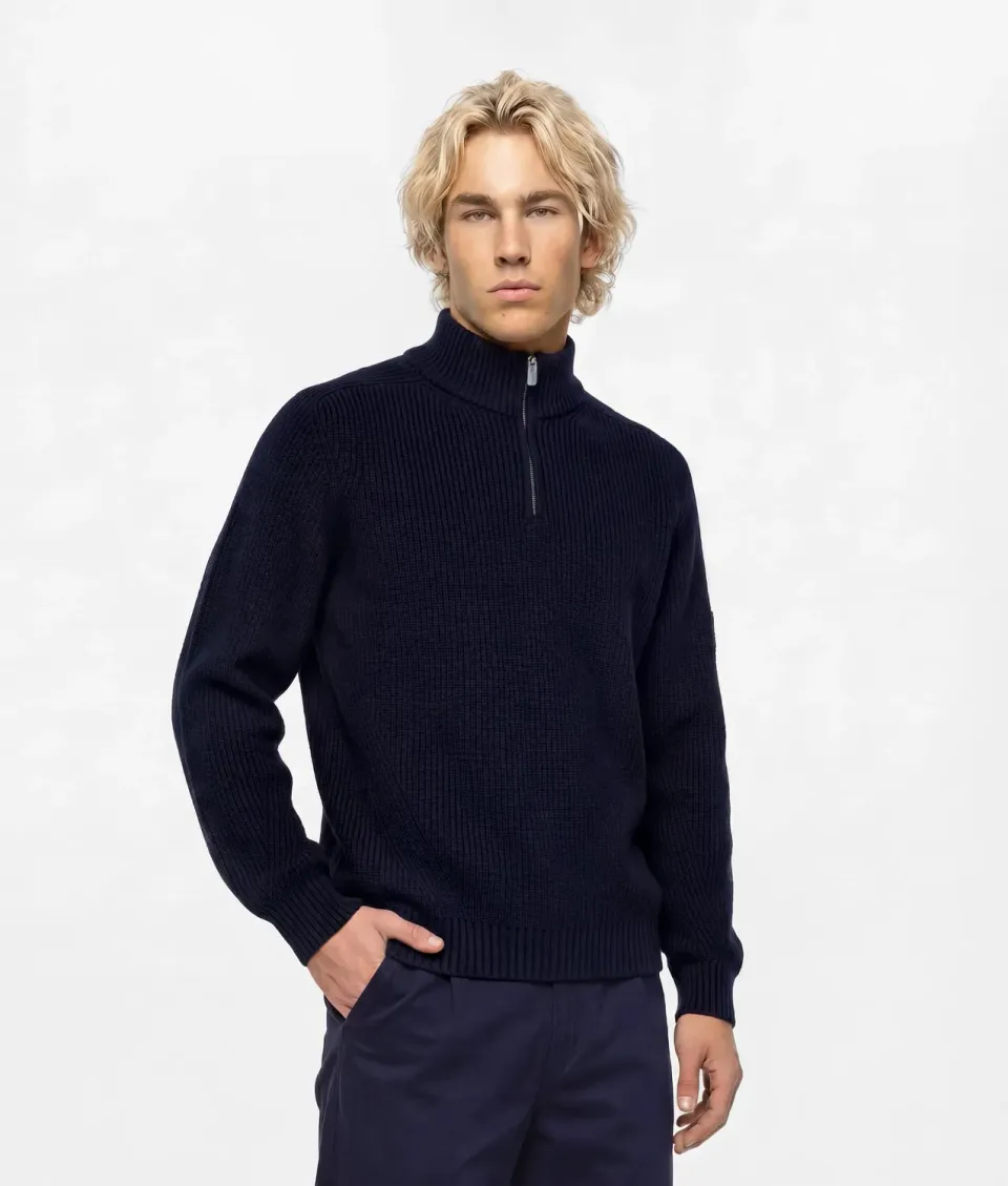 Karl Lagerfeld KL Jeans Half-Zip Box Logo Sweater Größe M