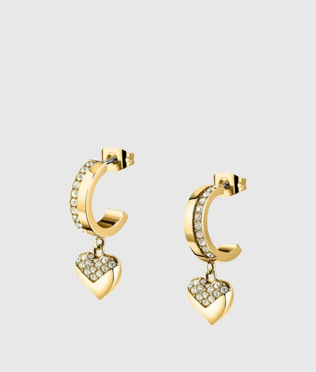 Karl Lagerfeld Heart Hoop Earrings Creolen Gold Damen