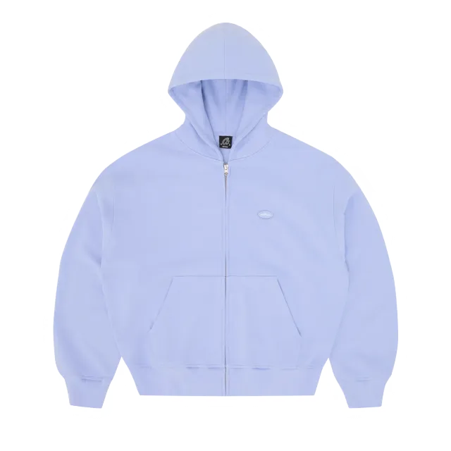 Corteiz Mini Island Zip Hoodie Baby Blue 440 GSM Boxy