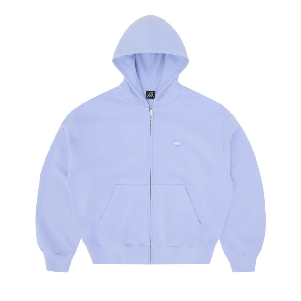 Corteiz Mini Island Zip Hoodie Baby Blue 440 GSM Boxy