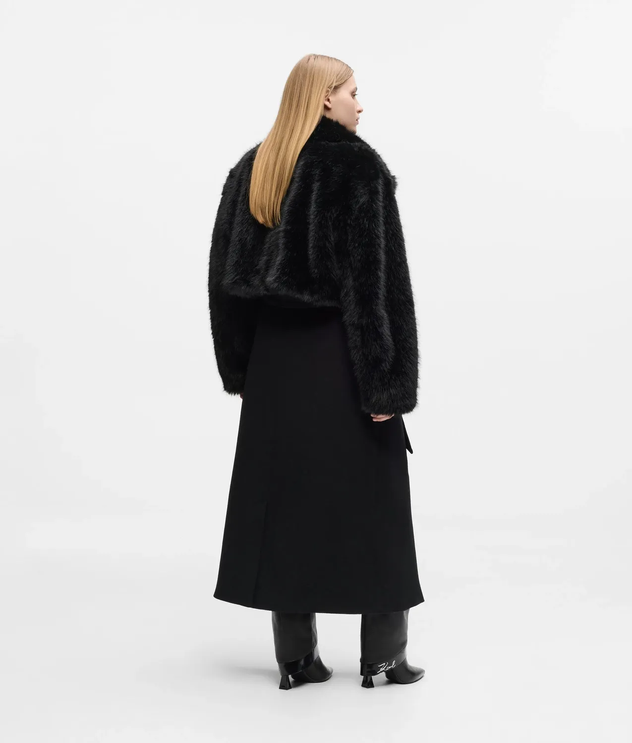 Karl Lagerfeld Transformable Mantel Kunstfell lang