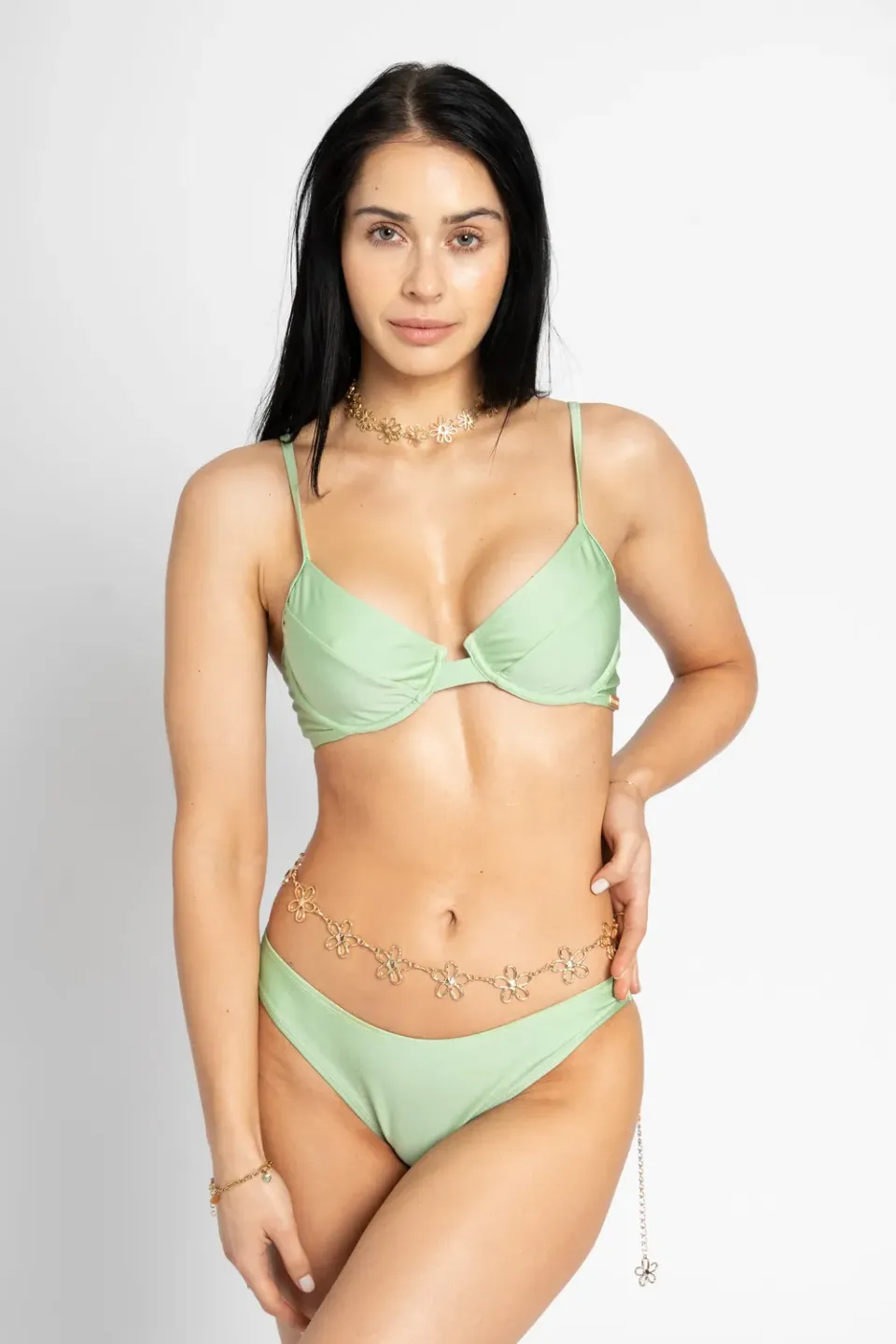 Alife & Kickin PinaAK A Bikini Top grün mit Bügel