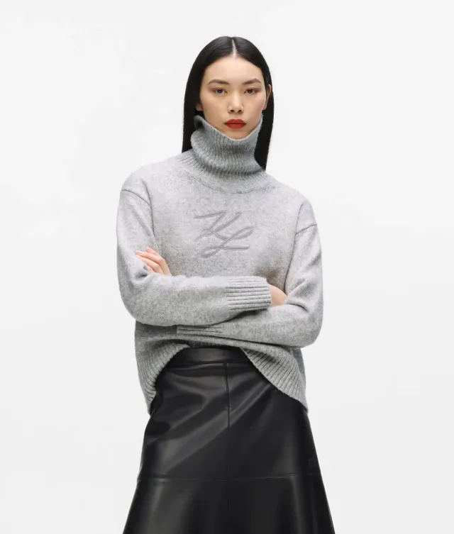 Karl Lagerfeld Rollkragenpullover Wolle Soutache