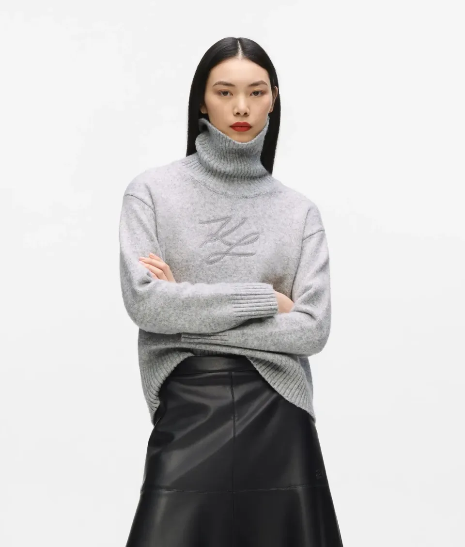 Karl Lagerfeld Rollkragenpullover Wolle Soutache