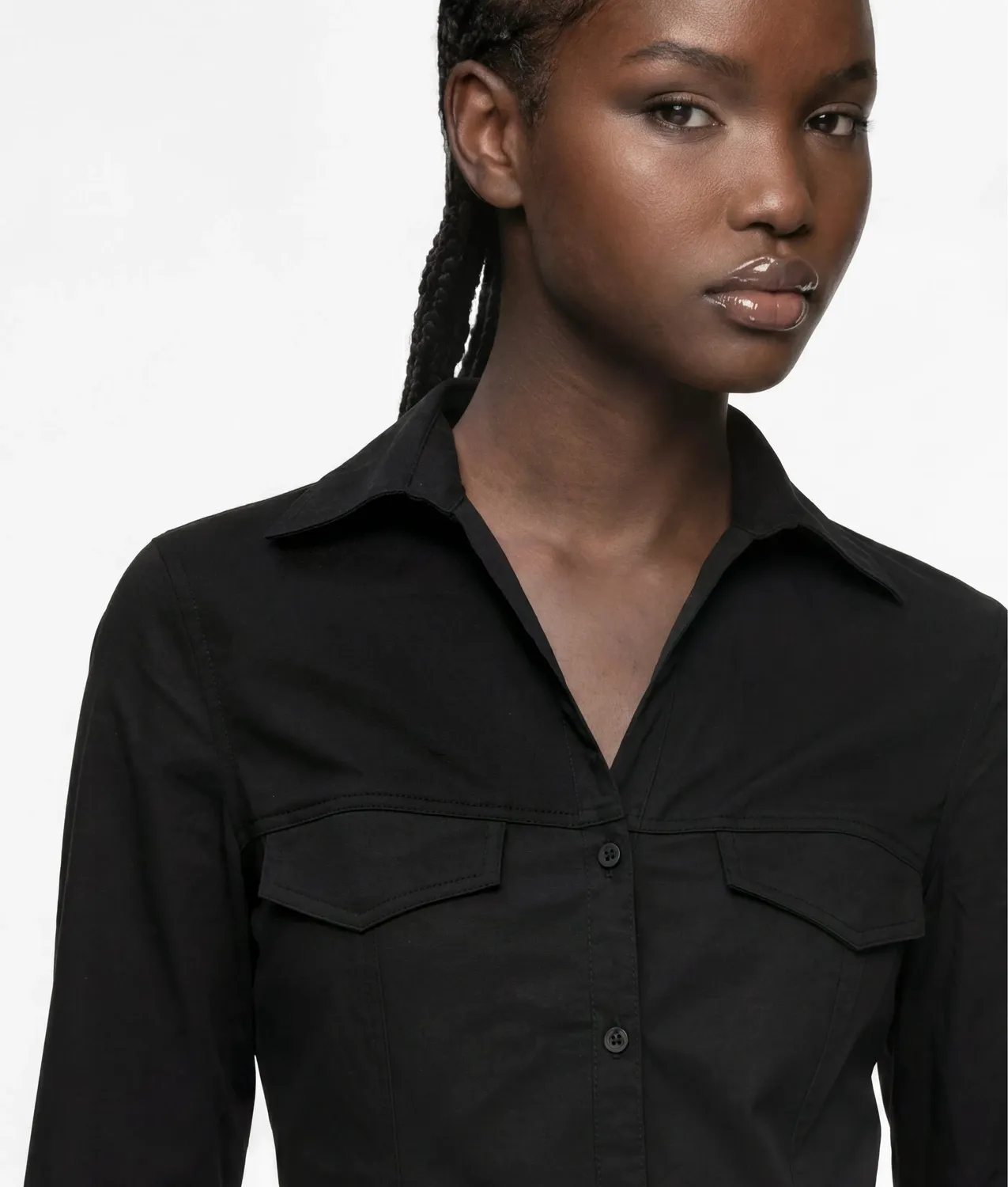 Karl Lagerfeld Jeans Fitted V-Neck Bluse XS-XL Tailliert