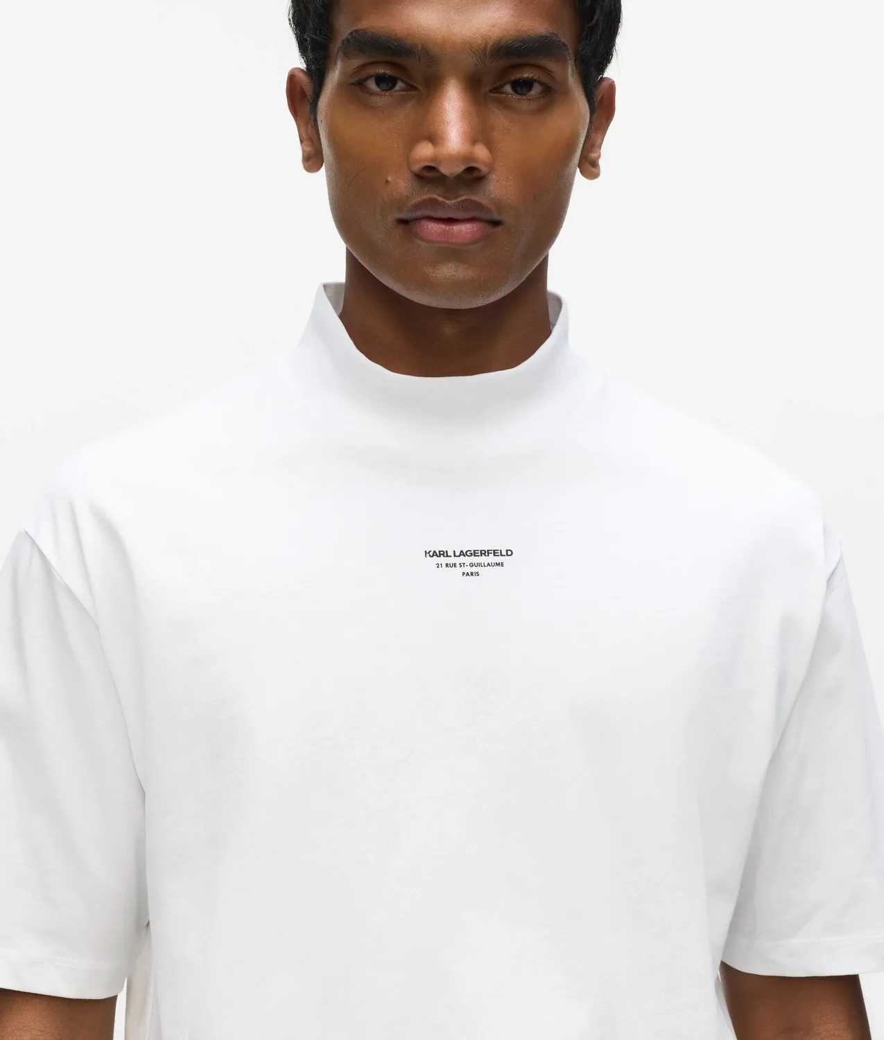 Karl Lagerfeld Mock-Neck T-Shirt Herren Jersey